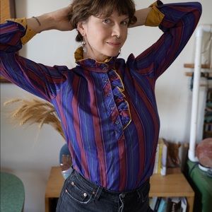 Fun Vintage Circus Shirt With Ruffles